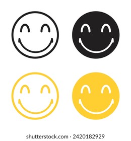 Set zur Verbesserung der Stimmung und des Fokus auf Vektorgrafik. Positive Emotionen und Wohlbefinden Zeichen geeignet für Apps und Websites UI Design Stil.