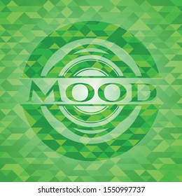 Mood green mosaic emblem. Vector Illustration. Detailed.