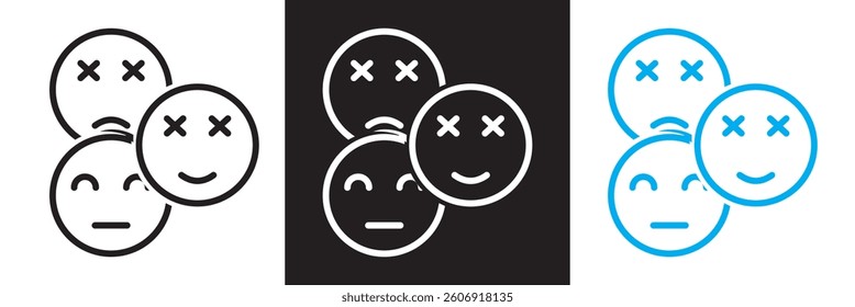 Mood  icon collections.  Design for websites, mobile interfaces, presentations, and visual branding. Vector illustration. isolated on white and black background. EPS 10