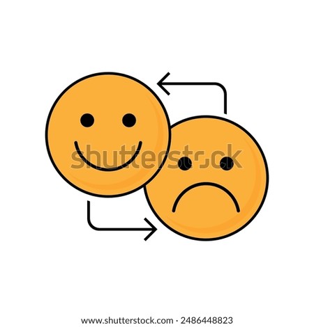 Mood Icon. Emotional Gesture, Unpredictable Conditions. 