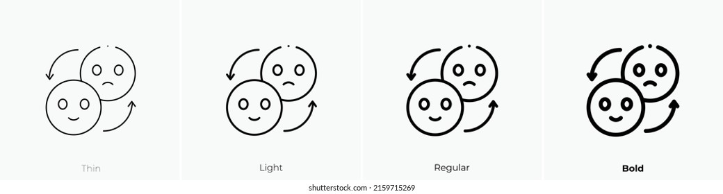 mood icon. Linear style sign isolated on white background. Vector illustration.