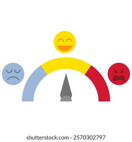 Mood level bar. Mental health or mental illness illustration.