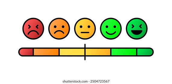 Mood Level Icon. Emoji icon. Flat style. Vector icons.