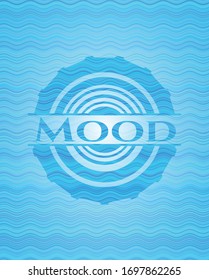 Mood light blue water wave emblem. Vector Illustration. Detailed.