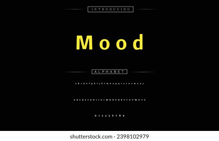 Moderne, feine Schriftart. Sans Serif Font. Regular Italic Uppercase Kleinschreibung Große Typografie Alphabet Schriftarten für Mode, Sport, Technologie, Digital, Film, Logo-Design, Vektorgrafik