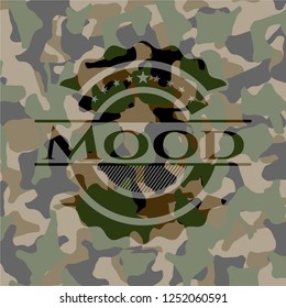 Mood on camouflage texture