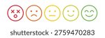 Mood Scale Icon Set, Five-Emoji Emotion Rating from Angry to Happy, Colorful Vector Feedback Illustration for Surveys.