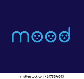 MOOD SIMPLE LOGO VECTOR DESIGN ILLUSTRATION. TEMPLATE WALLPAPER SAD AND HAPPY.