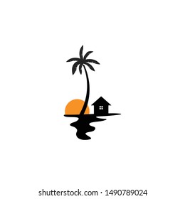 The mood of sunset Abstract logo color elements