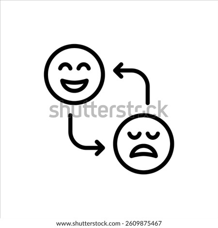 mood swing outline icon. emotion black line illustration.