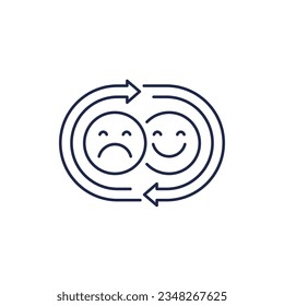 mood swings line icon on white