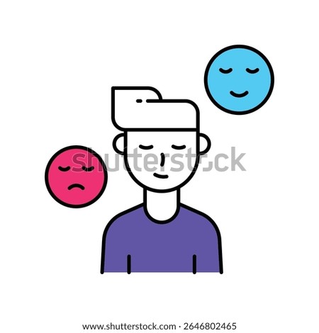 Mood swings Vector Filled outline illustration style icon. EPS 10 file