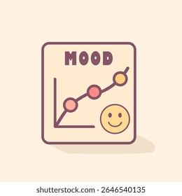 Mood tracker chart icon for mental health monitoring, emotional balance, therapy tools, wellness planning, and personal reflection