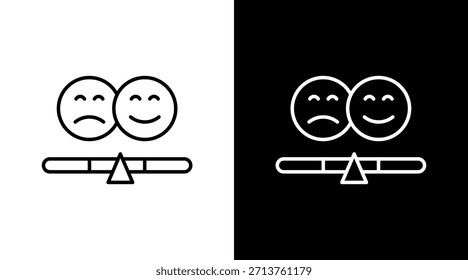 Diseño de conjunto de iconos blancos de contorno de rastreador de sentimiento