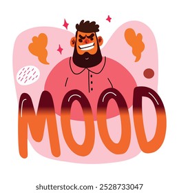 Adesivo de tipografia de humor em estilo plano