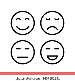 Mood vector icon, sad or happy symbol. Simple, flat design for web or mobile app