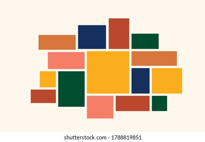 Moodboard collage frame mockup. Mosaic mood board grid, pastel color montage boarder for branding presentation. Creative vector illustration.