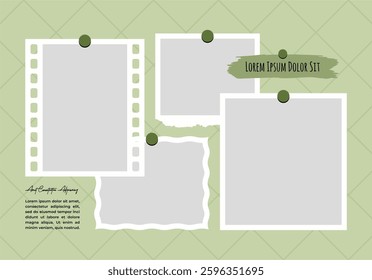 Moodboard picture photo collage design template