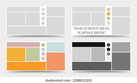 Moodboard template. Photo collage layout. Minimalist Moodboard.