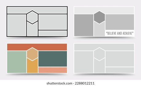 Moodboard template. Photo collage layout. Minimalist Moodboard.