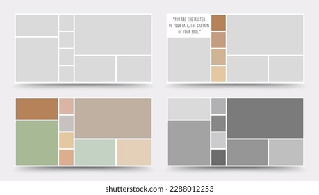 Moodboard template. Photo collage layout. Minimalist Moodboard.