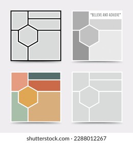 Moodboard template. Photo collage layout. Minimalist Moodboard.