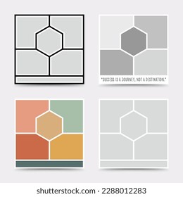 Plantilla de Moodboard. Diseño del collage de fotos. Moodboard minimalista.