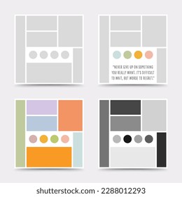 Moodboard template. Photo collage layout. Minimalist Moodboard.
