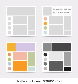 Plantilla de Moodboard. Diseño del collage de fotos. Moodboard minimalista.
