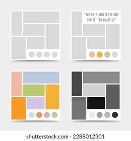 Moodboard template. Photo collage layout. Minimalist Moodboard.