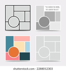 Moodboard template. Photo collage layout. Minimalist Moodboard.