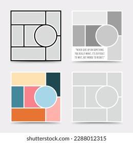 Moodboard template. Photo collage layout. Minimalist Moodboard.
