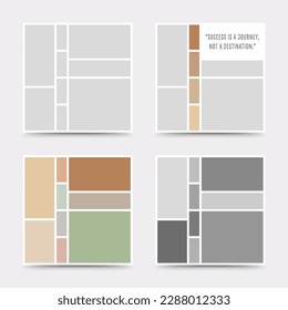 Plantilla de Moodboard. Diseño del collage de fotos. Moodboard minimalista.