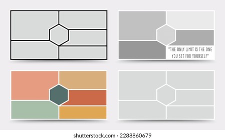 Moodboard template. Photo collage layout. Minimalist Moodboard.