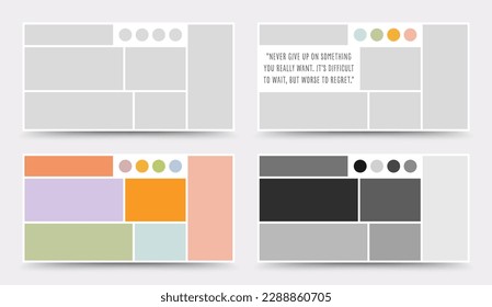 Moodboard template. Photo collage layout. Minimalist Moodboard.