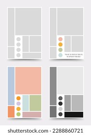 Moodboard template. Photo collage layout. Minimalist Moodboard.