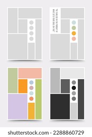 Plantilla de Moodboard. Diseño del collage de fotos. Moodboard minimalista.