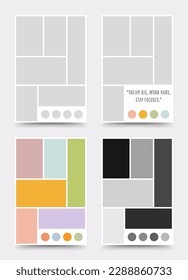 Moodboard template. Photo collage layout. Minimalist Moodboard.