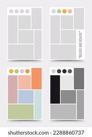 Plantilla de Moodboard. Diseño del collage de fotos. Moodboard minimalista.