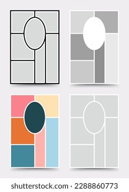 Moodboard template. Photo collage layout. Minimalist Moodboard.