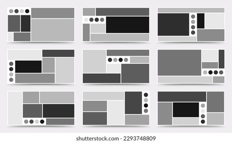 Moodboard template. Photo collage layout. Minimalist Moodboard.