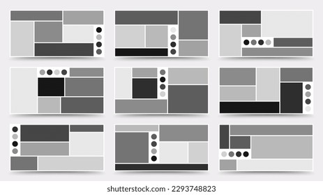 Plantilla de Moodboard. Diseño del collage de fotos. Moodboard minimalista.