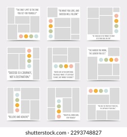 Moodboard template. Photo collage layout. Minimalist Moodboard.