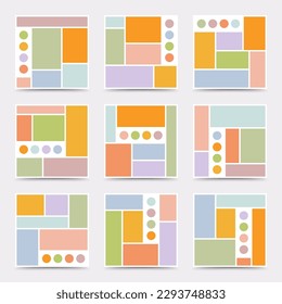 Moodboard template. Photo collage layout. Minimalist Moodboard.