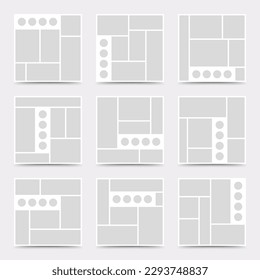 Moodboard template. Photo collage layout. Minimalist Moodboard.