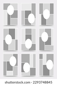Plantilla de Moodboard. Diseño del collage de fotos. Moodboard minimalista.