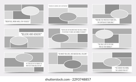Moodboard template. Photo collage layout. Minimalist Moodboard.