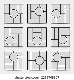 Moodboard-Vorlage. Layout der Fotocollage. Minimalistische Moodboard.
