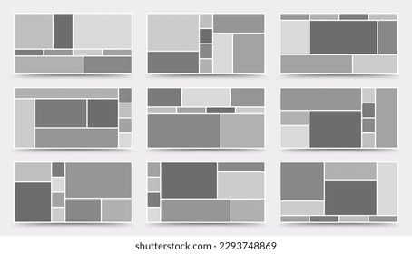 Moodboard template. Photo collage layout. Minimalist Moodboard.