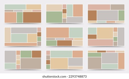 Moodboard template. Photo collage layout. Minimalist Moodboard.